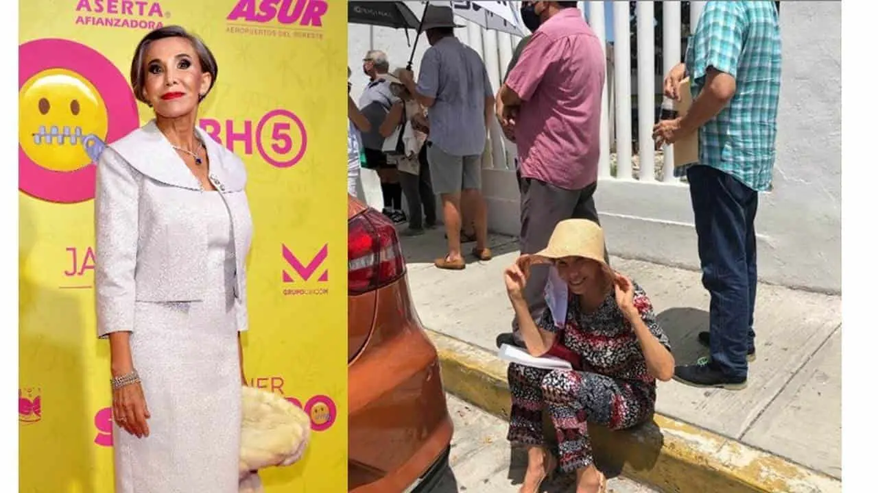 Florinda Meza espera su turno para ser vacunada