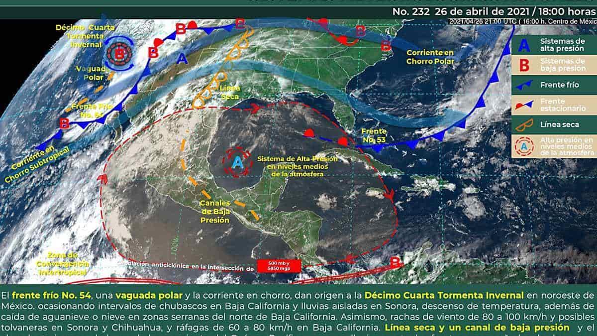 Nuevo frente frío traerá lloviznas a Sonora