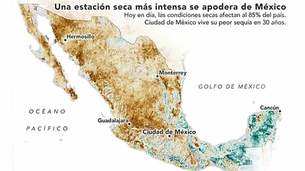 NASA alerta sobre la crítica sequía en México