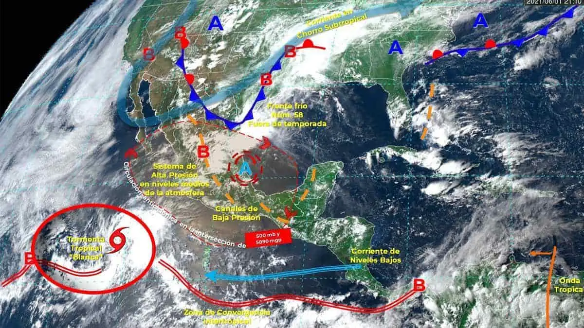 Esperan ciclón tropical “Blanca”
