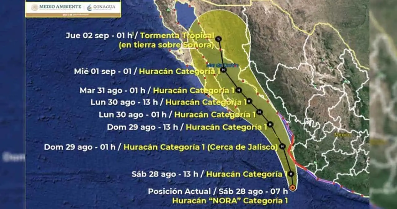 Alerta el sur por “Nora”