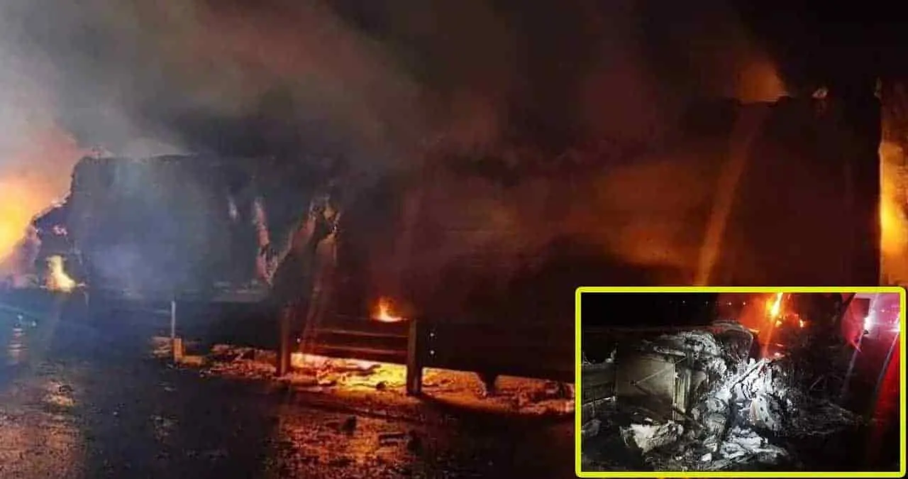 Se incendia tráiler tras accidente