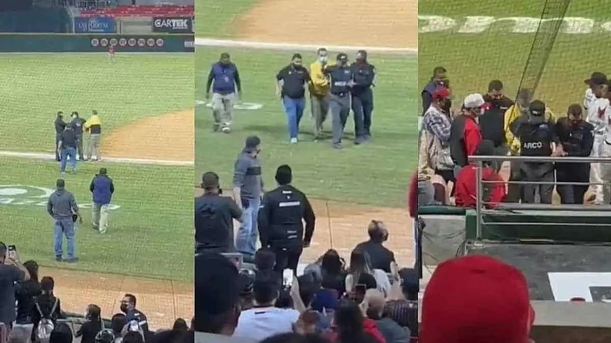 VIDEO: Sacan con la Policía a ampáyer de juego de la LMP