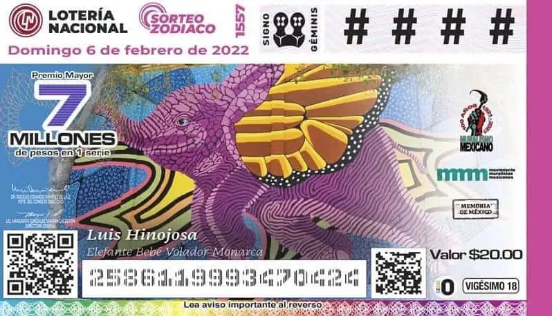 Mural de Luis Hinojosa será plasmado en billetes de lotería