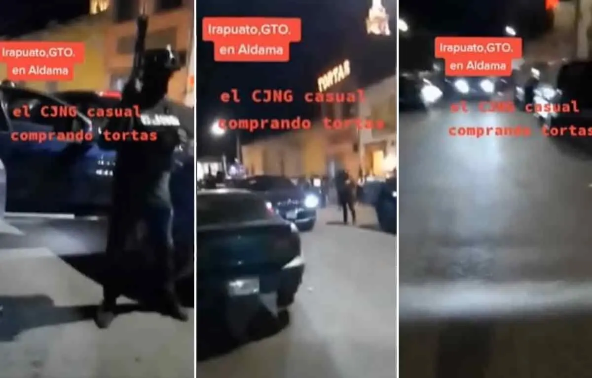 Video. Presuntos sicarios del CJNG bloquean calles para cenar