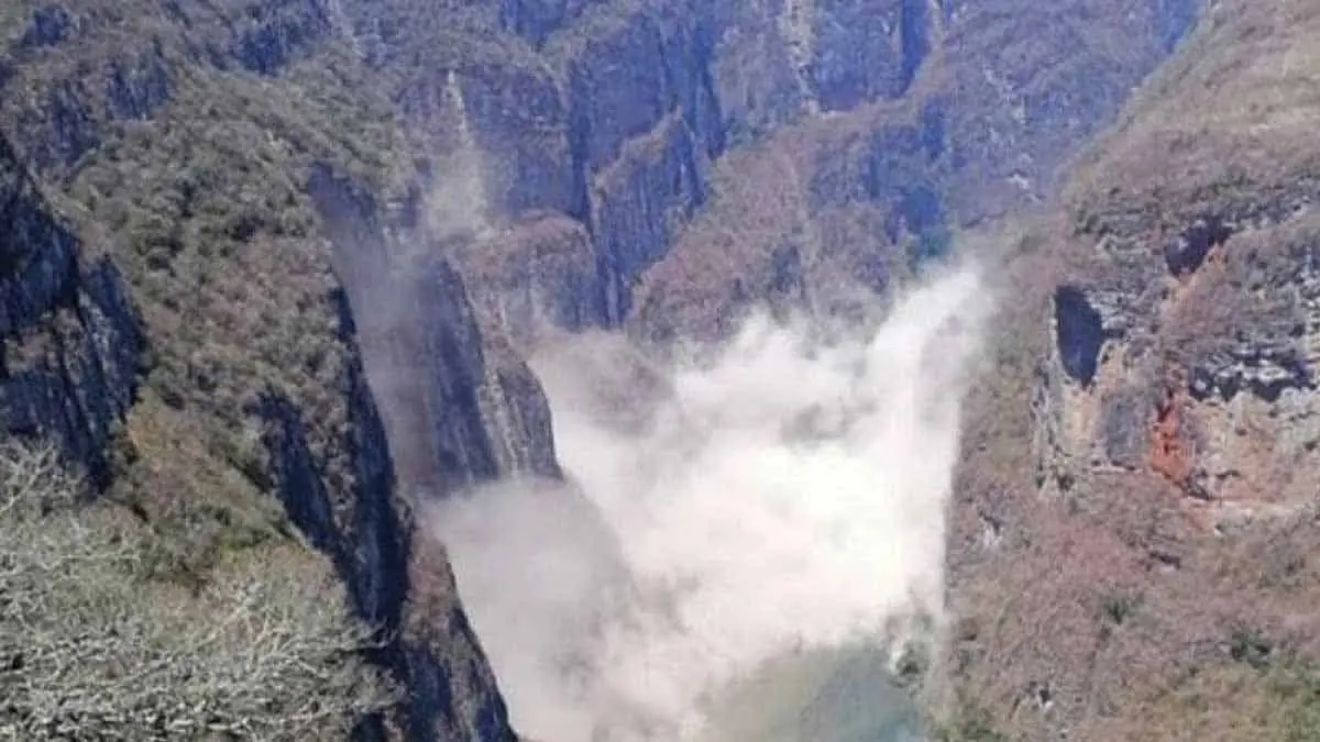 Temblor en Chiapas causa derrumbe en el Cañón del Sumidero