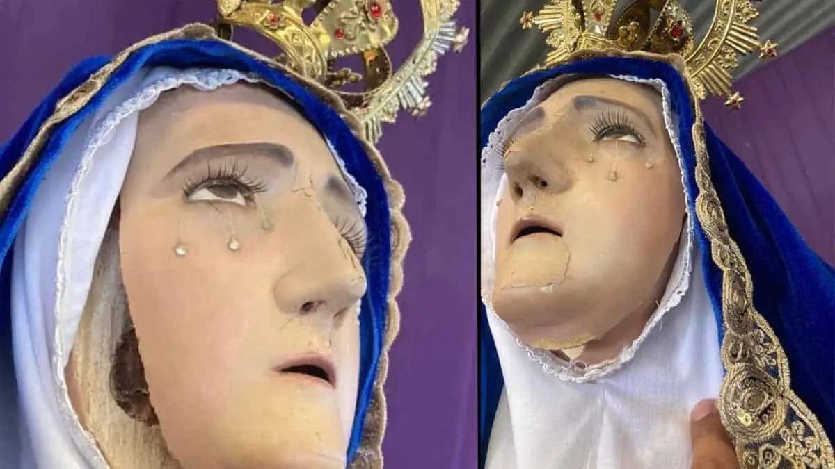Destrozan rostro de Virgen de los Dolores
