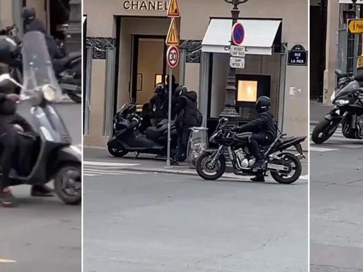 Millonario robo en tienda Chanel de París; huyen en moto Millonario robo en tienda Chanel de París; huyen en moto