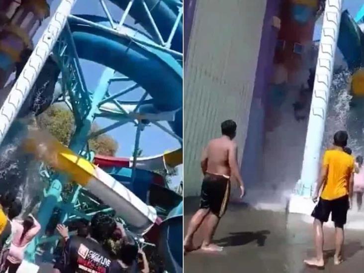 Tobogán de parque acuático colapsa y deja varios niños heridos Tobogán de parque acuático colapsa y deja varios niños heridos