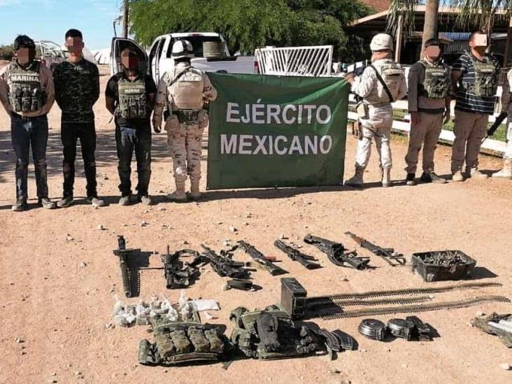 Detienen a cinco presuntos sicarios en Caborca Detienen a cinco presuntos sicarios en Caborca