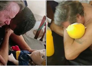 VIDEO. Abuelo recibe peluche con la voz de su nieto asesinado VIDEO. Abuelo recibe peluche con la voz de su nieto asesinado