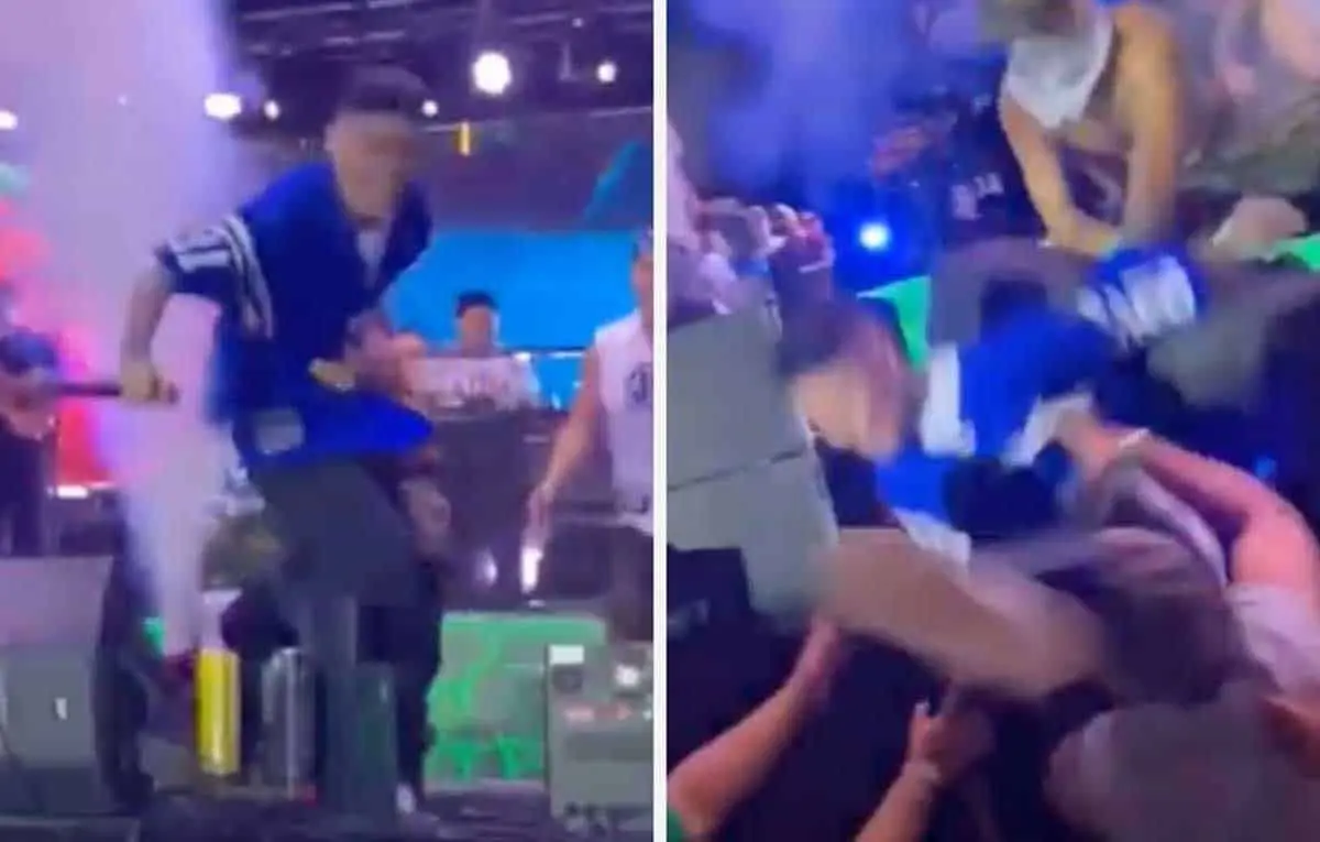 VIDEO. Santa Fe Klan se cae del escenario en pleno concierto