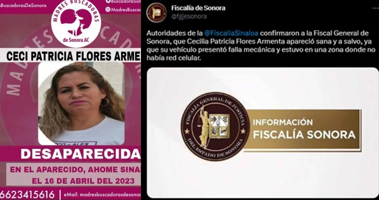 Localizan a Cecilia Flores