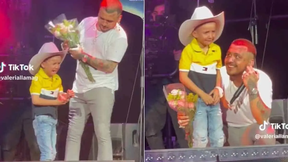 VIDEO | Christian Nodal hace llorar a un niño durante su concierto