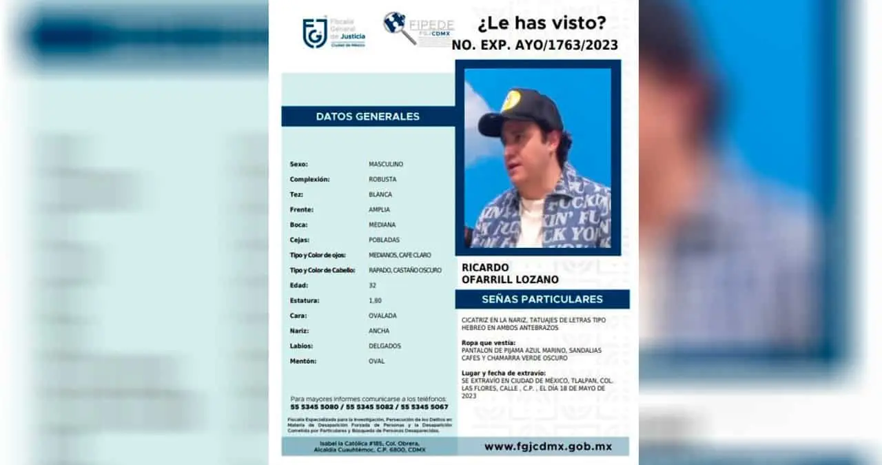 Ricardo O’Farrill es reportado como desaparecido
