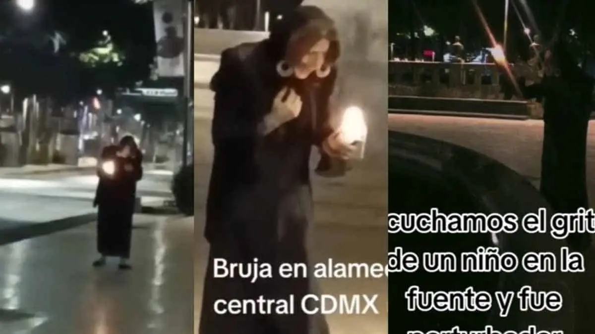 VIDEO | Captan a supuesta bruja deambulando por las calles del centro de la CDMX