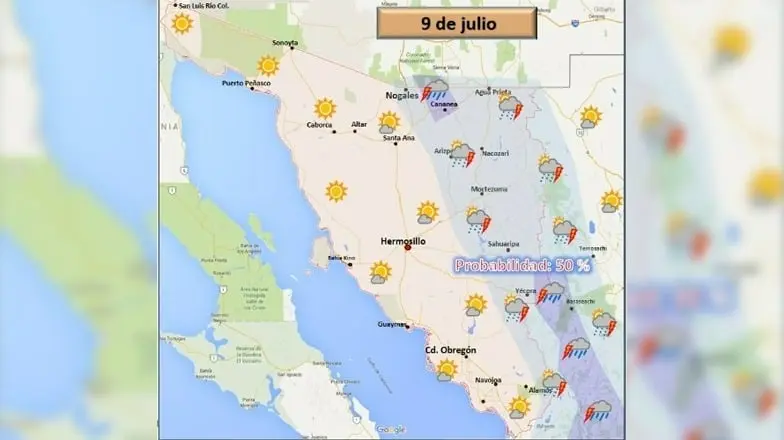 Clima Sonora. Pese a nubes, este domingo no lloverá en todos los municipios. Aquí te decimos donde sí