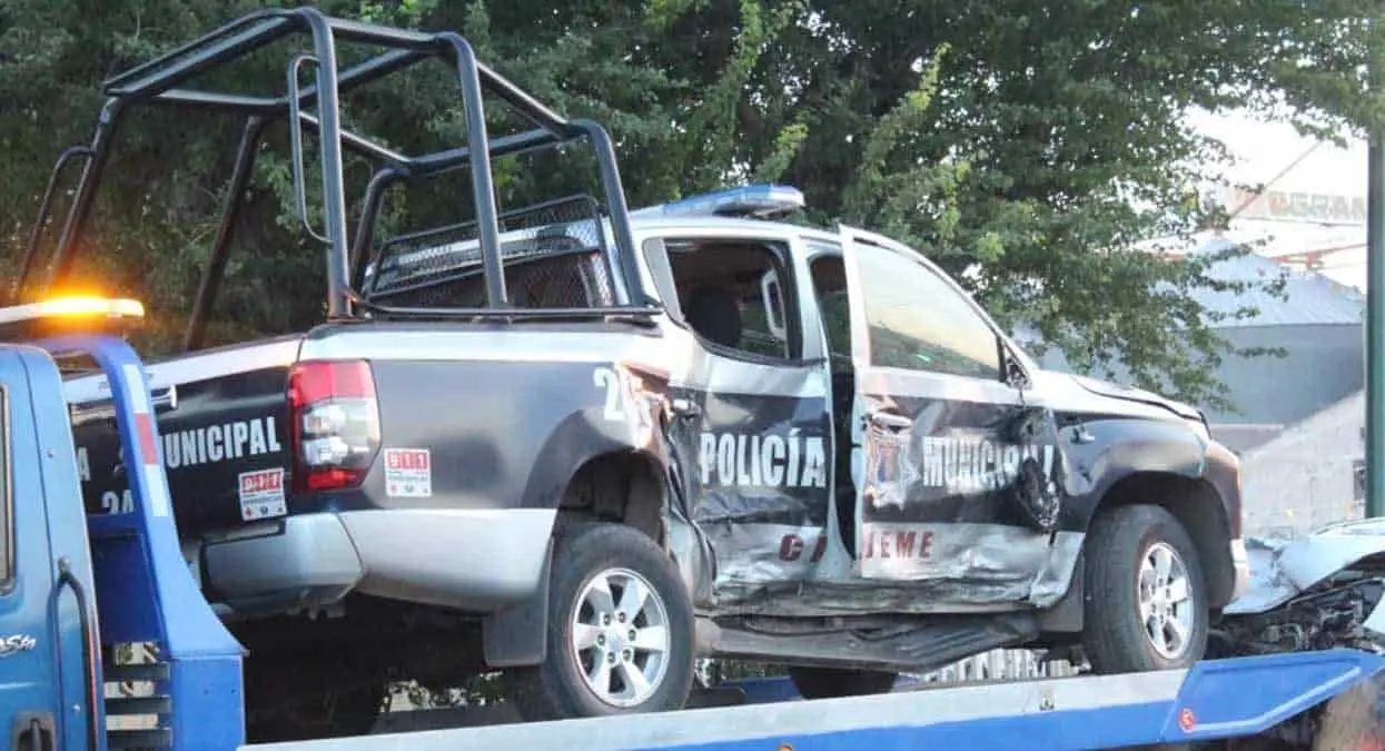 Choca patrulla de la Policía Municipal de ciudad Obregón