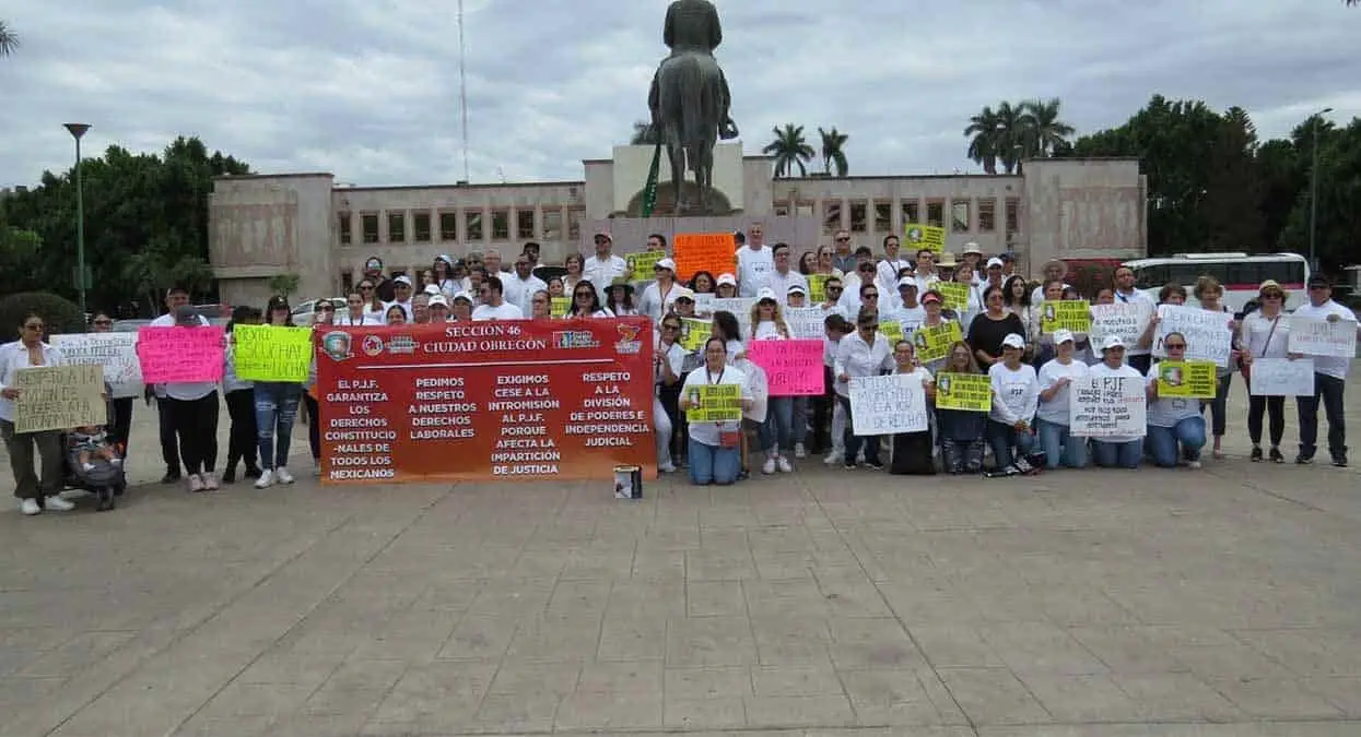 Trabajadores del PJF siguen alzando la voz en Cajeme