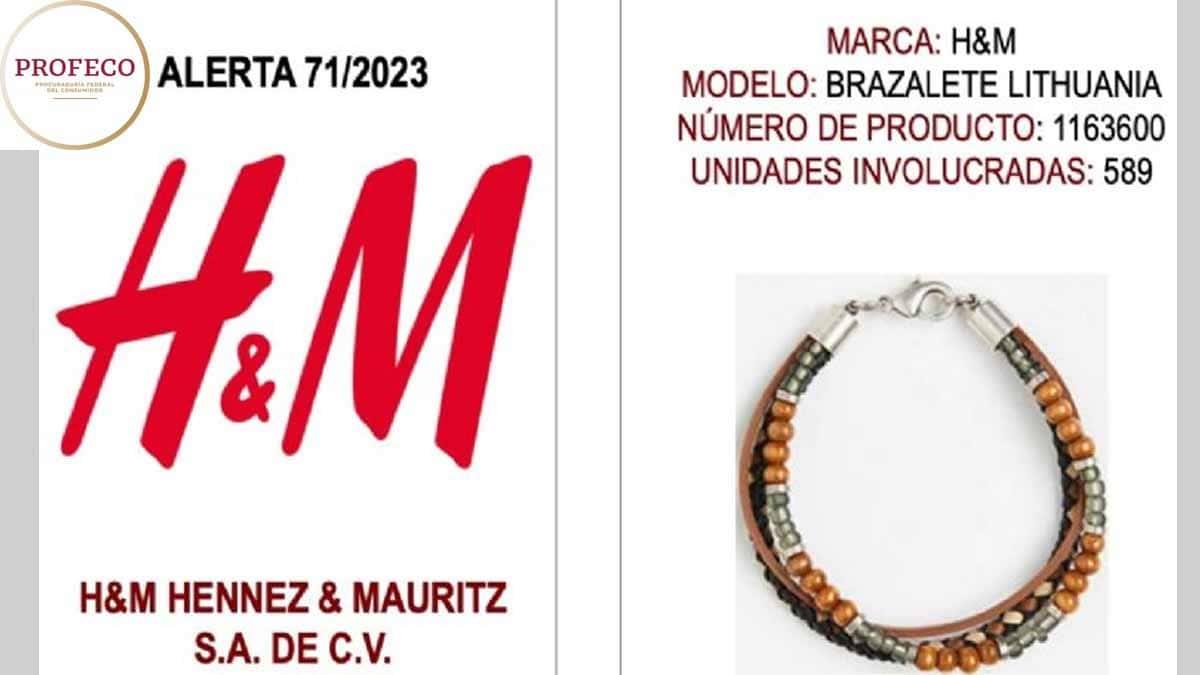 Profeco alerta por alto contenido de plomo en esta pulsera que vende famosa marca