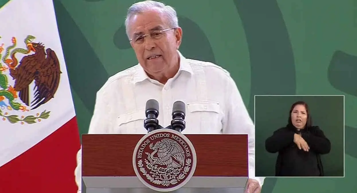 “No soy narco”, afirma Rubén Rocha Moya en mañanera de AMLO