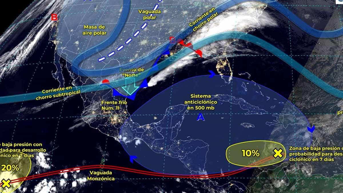 Frente frío 11 y primera tormenta invernal azotarán a México; prepárese