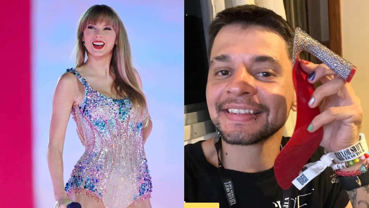 Taylor Swift pierde parte de su zapato en concierto y fan de lo lleva de recuerdo