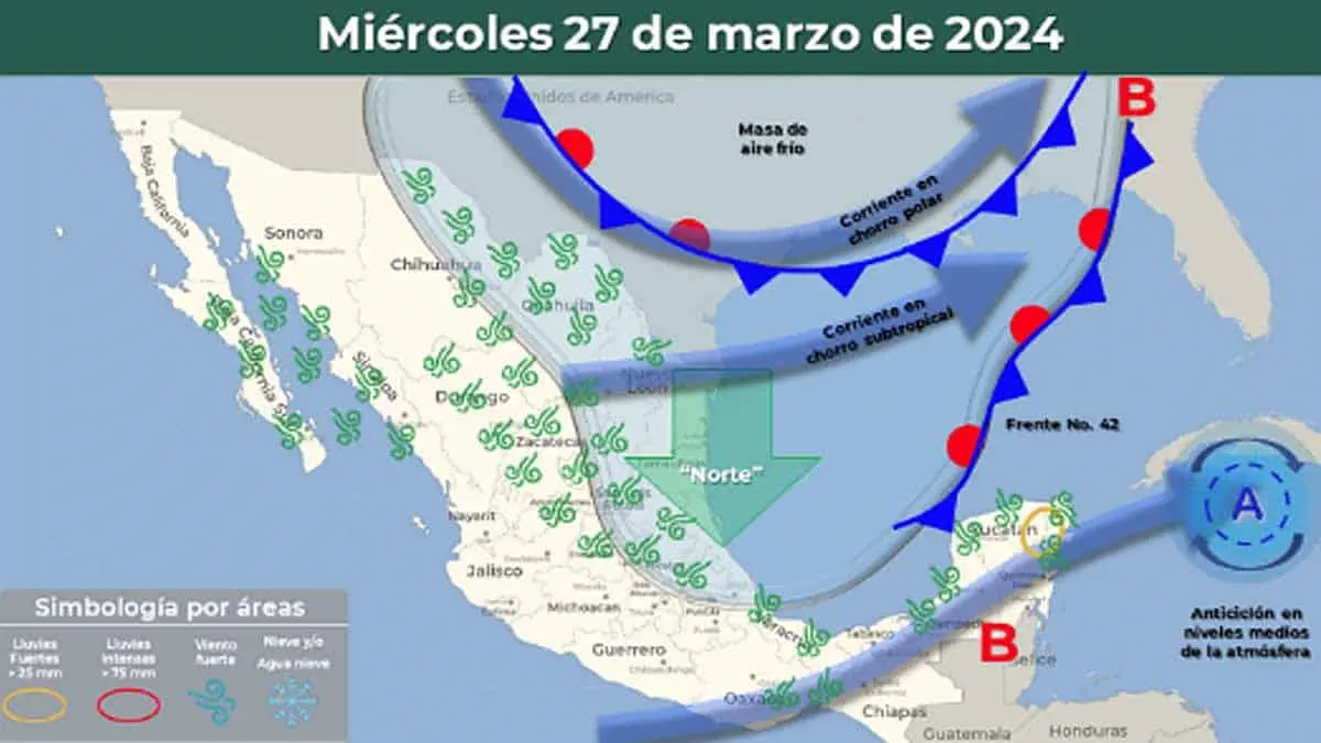 Clima en México para este miércoles 27 de marzo de 2024: seguirá el frío en el noroeste
