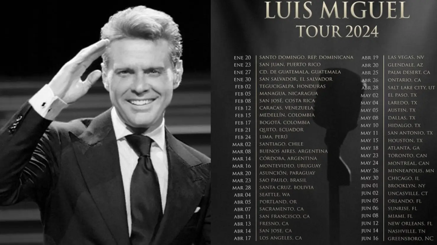 Luis Miguel: Tour 2024 anuncia dos fechas nuevas