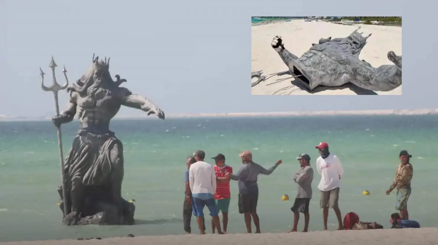 ¿Ya fue destruída la estatua de Poseidón en Yucatán? Esto se sabe