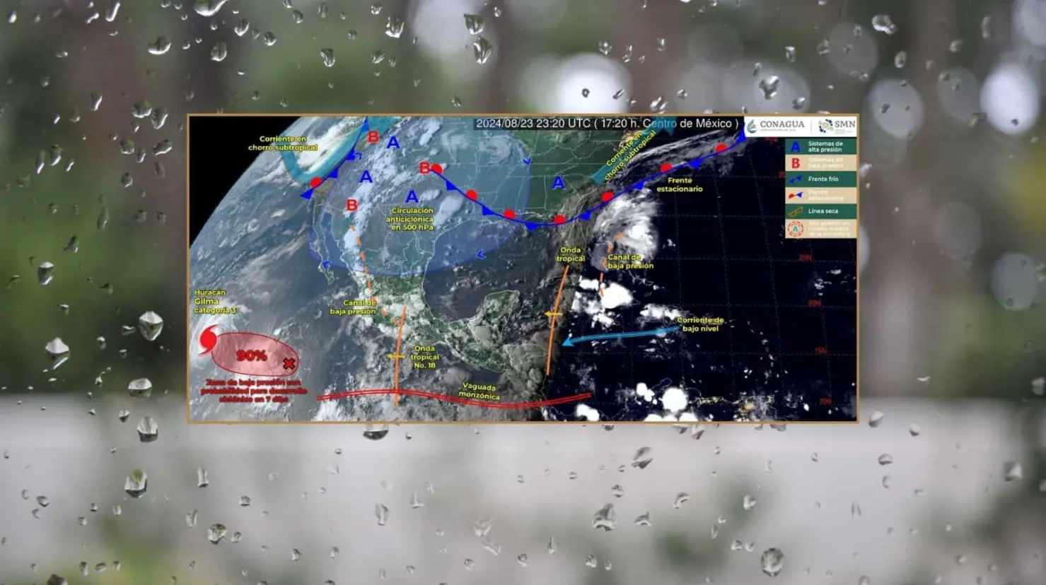 Clima en México para sábado 24 de agosto; ondas tropicales continúan con lluvias intensas