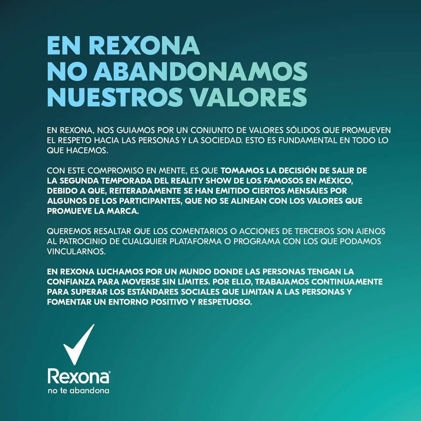 En redes sociales usuarios expresaron agrado por la emisión de este comunicado por parte de Rexona
