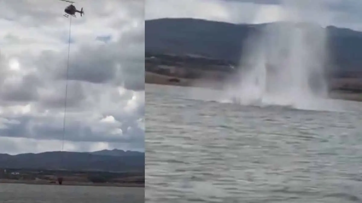 VIDEO |Cae helicóptero en presa de Chihuahua; hay dos personas desaparecidas