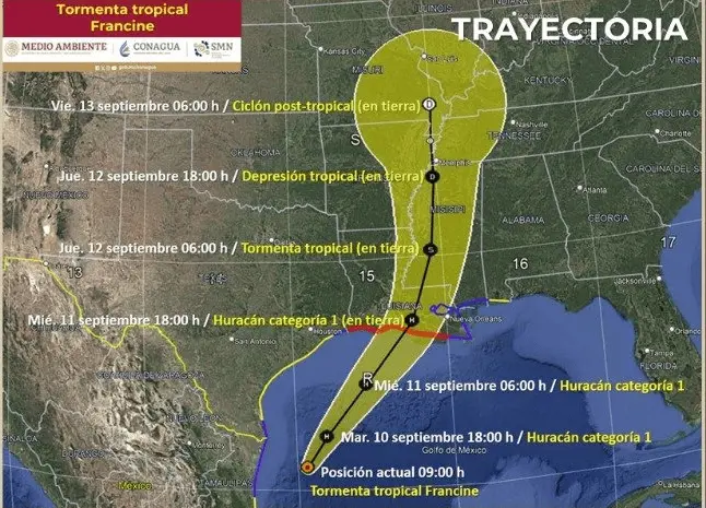 SMN: Francine se intensifica y afectará a algunos estados de México