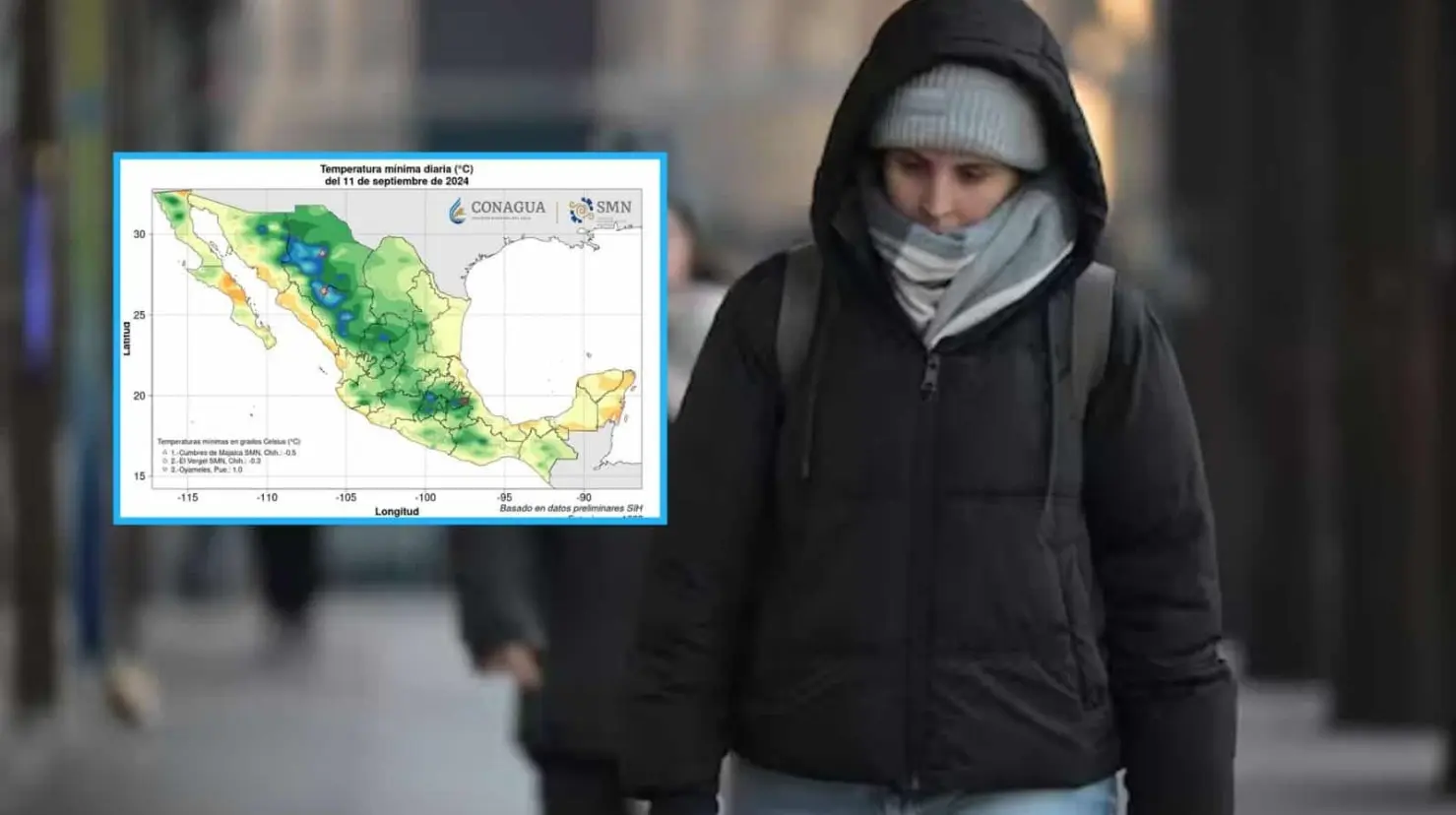 Frente Frío en México afecta a 11 Estados con temperaturas de 0°C