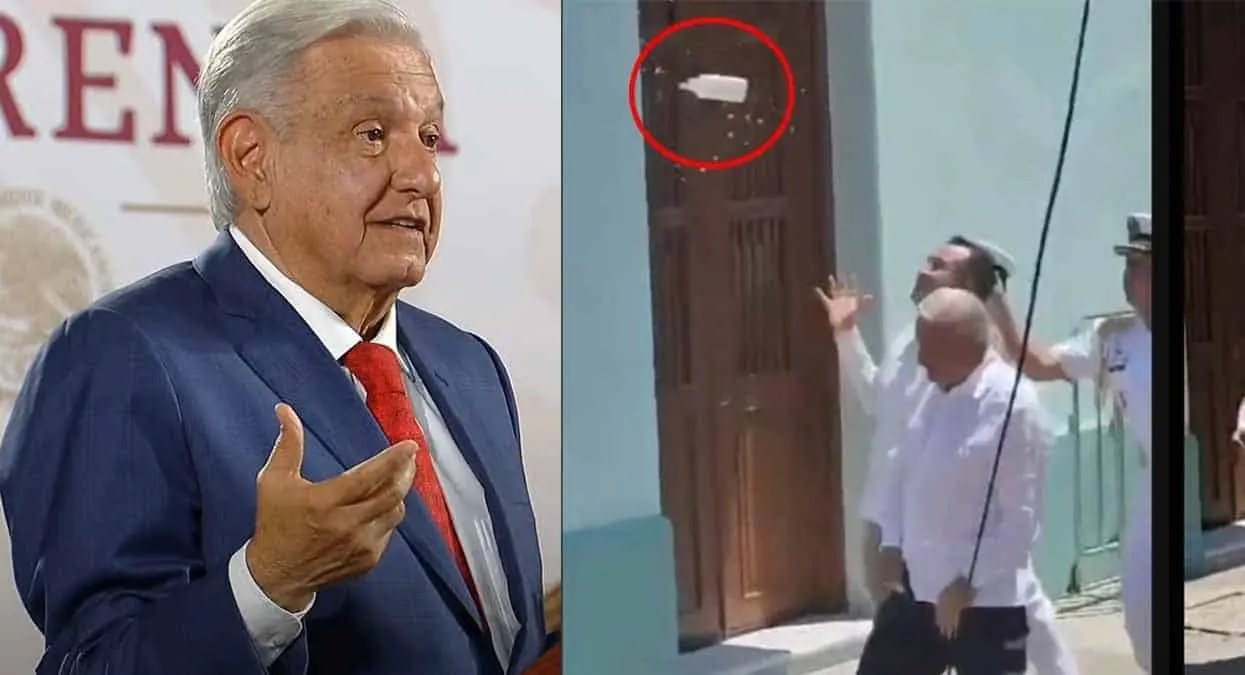 Hasta la pude haber agarrado: AMLO reacciona al ataque que recibió con una botella de agua en Veracruz