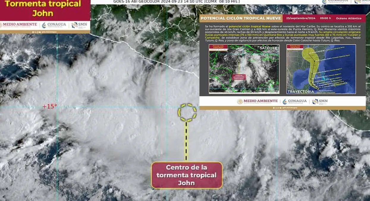Tormenta tropical John está a punto de convertirse en huracán en el Océano Pacífico