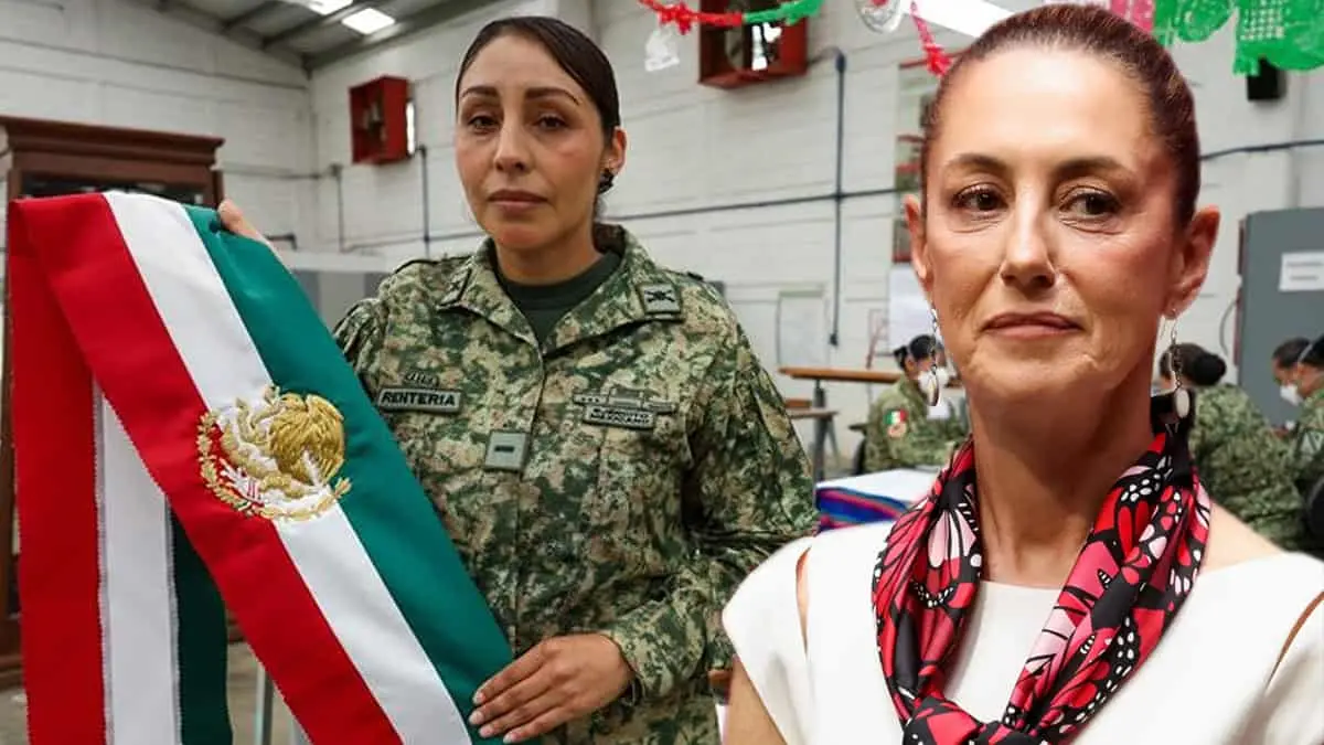 Eva, la soldado que elabora la banda presidencial para Claudia Sheinbuam