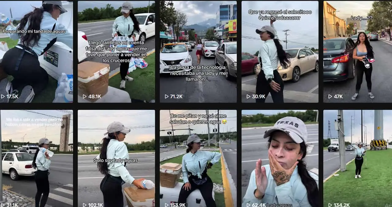 Lady Aguas: Así vende vende aguas esta regia; los conductores le piden fotos | VIDEO