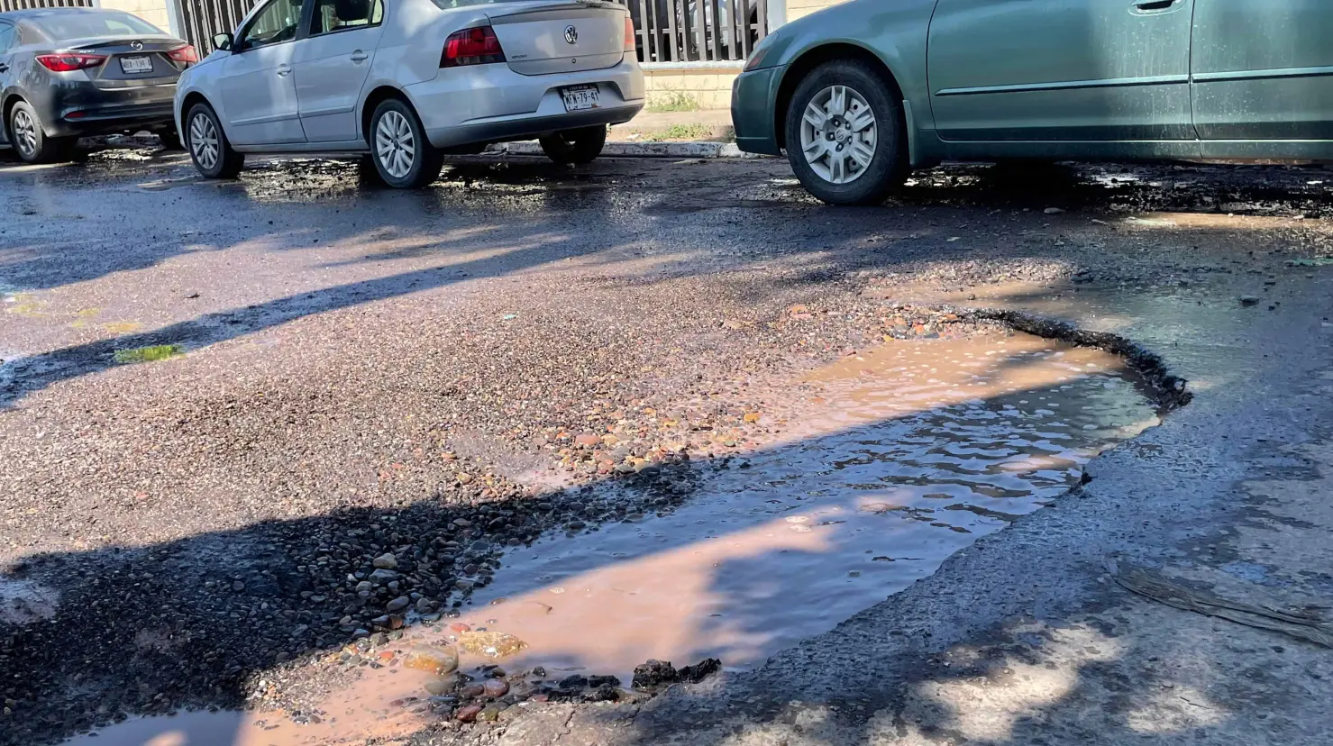 Cajeme: Piden arreglan tramo de la calle Hidalgo, frente al Cbtis 37