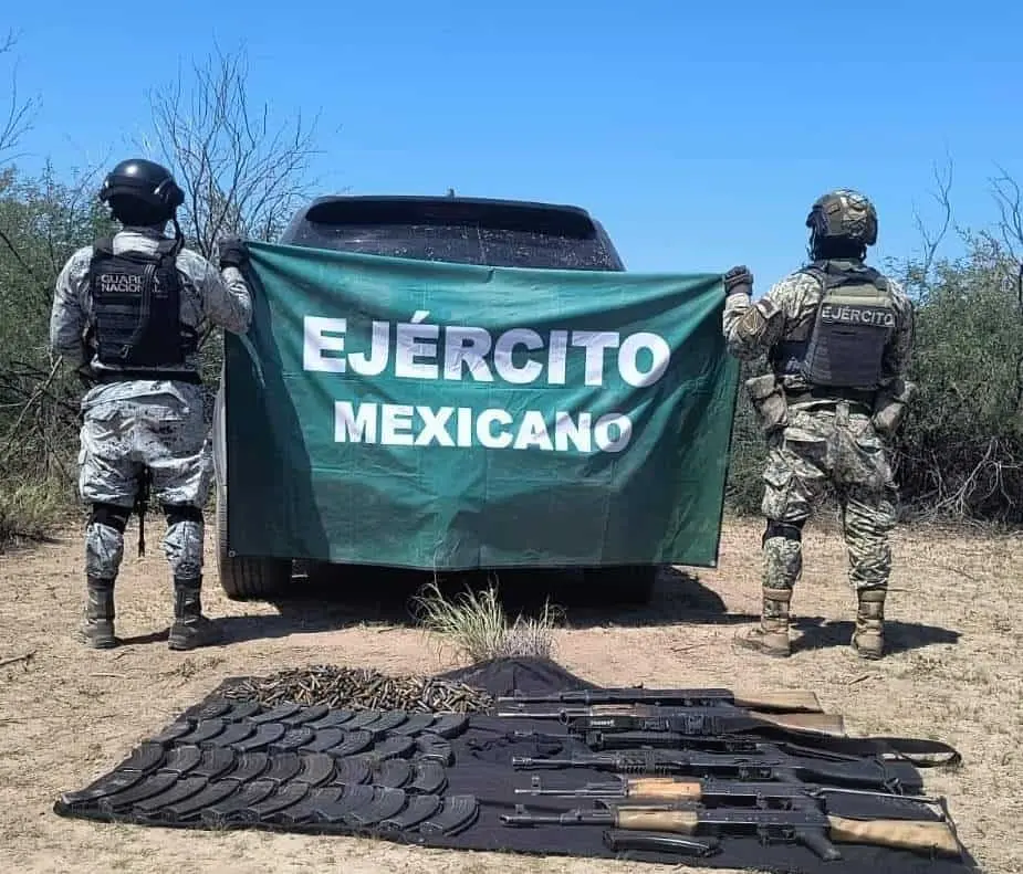 Guardia Nacional decomisa armamento en Pitiquito
