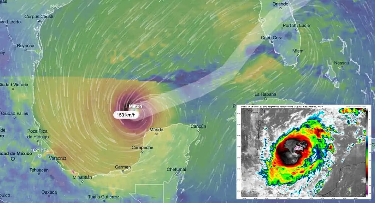Tormenta tropical Milton se convierte en huracán categoría 1 en el Golfo de México