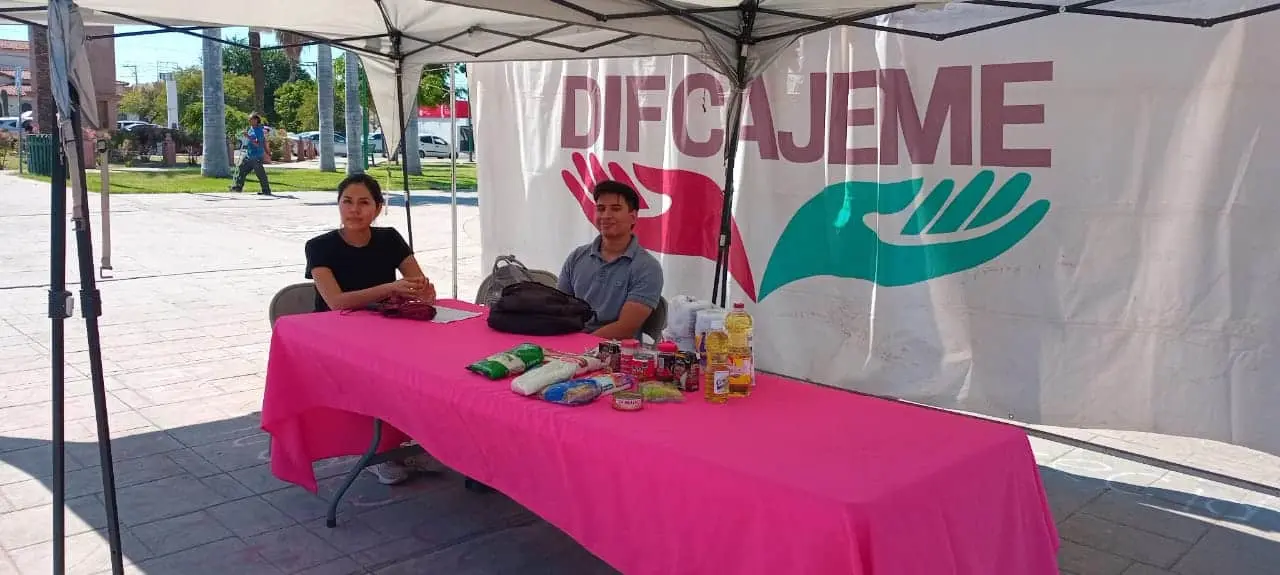 DIF Cajeme instala centro de acopio para daminificados de Guerrero