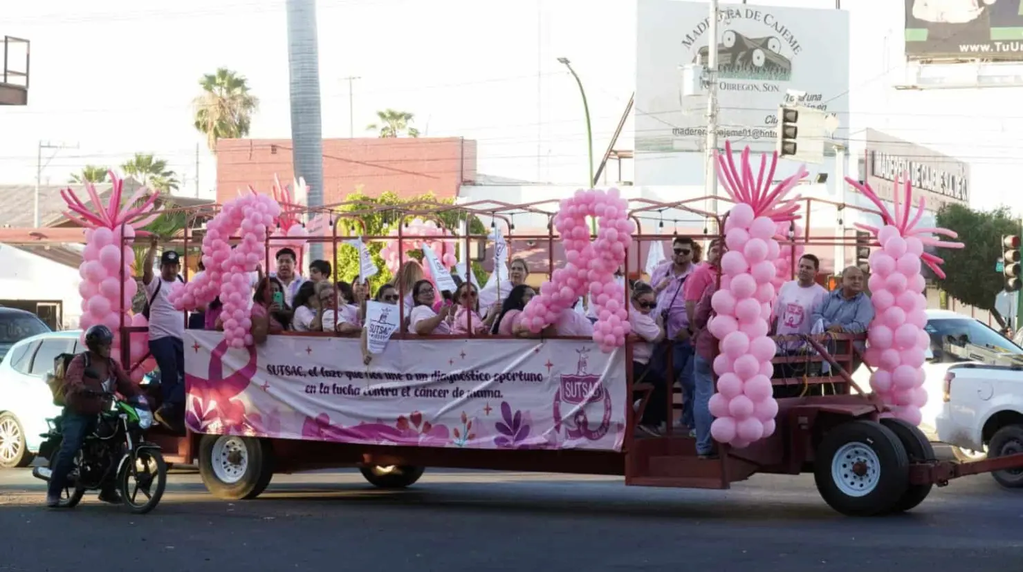 En Cajeme realizan caravana por Cáncer de Mama