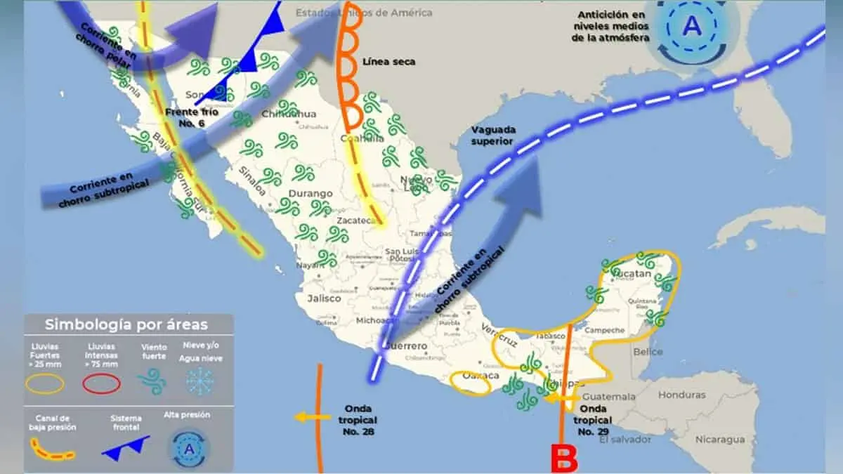 Clima en Sonora hoy 29 de octubre: Llega frente frío, con fuertes vientos y pronóstico de lluvias