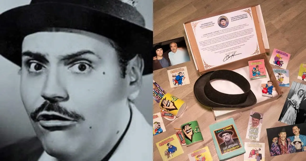 El nieto de Capulina se dio a la tarea de armar paquetes con fotos  e historietas de su abuelo y los puso en venta. Algunos lo criticaron. Foto: X