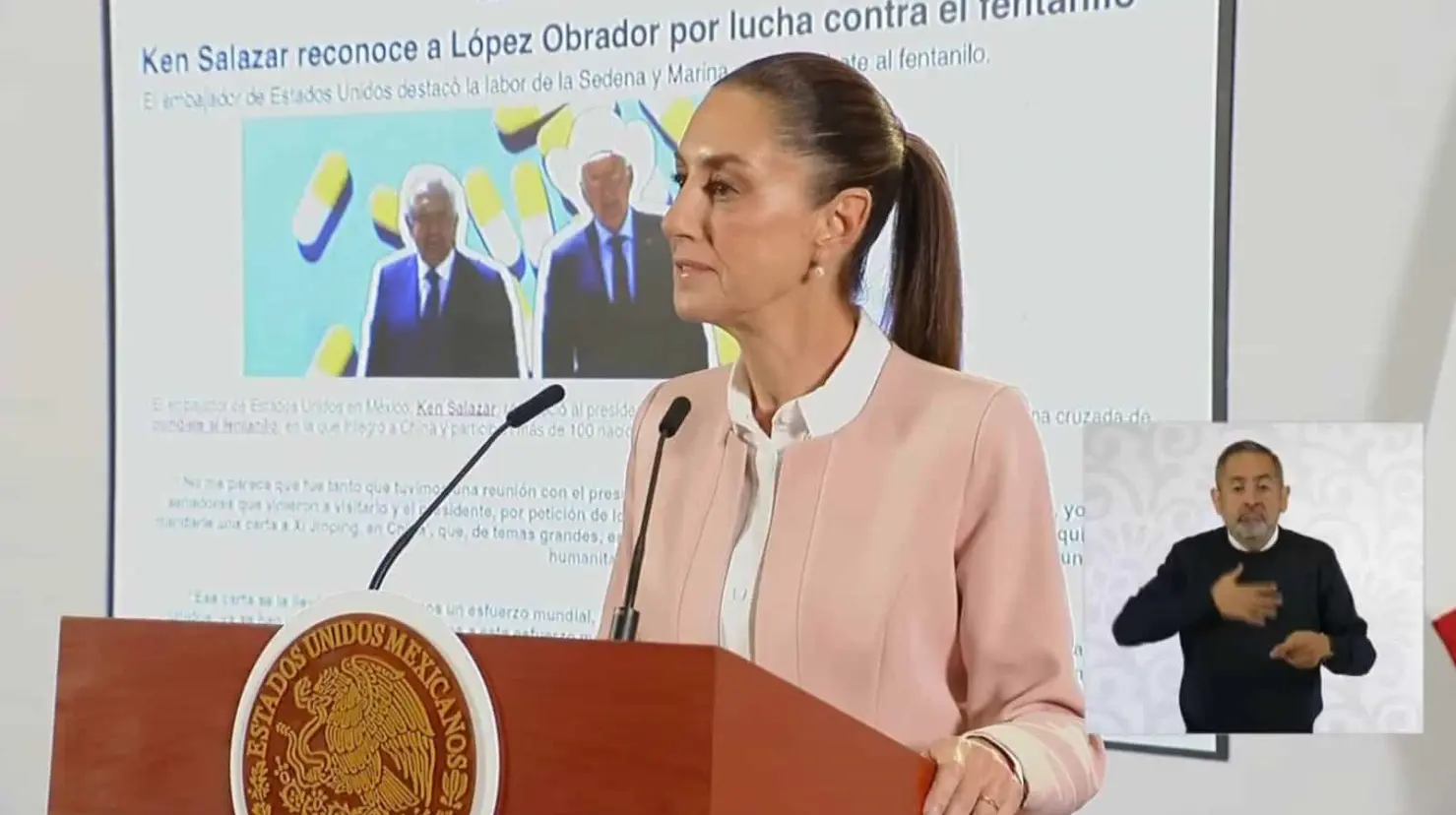 Sheinbaum contesta a Ken Salazar tras criticar estrategia de seguridad de AMLO