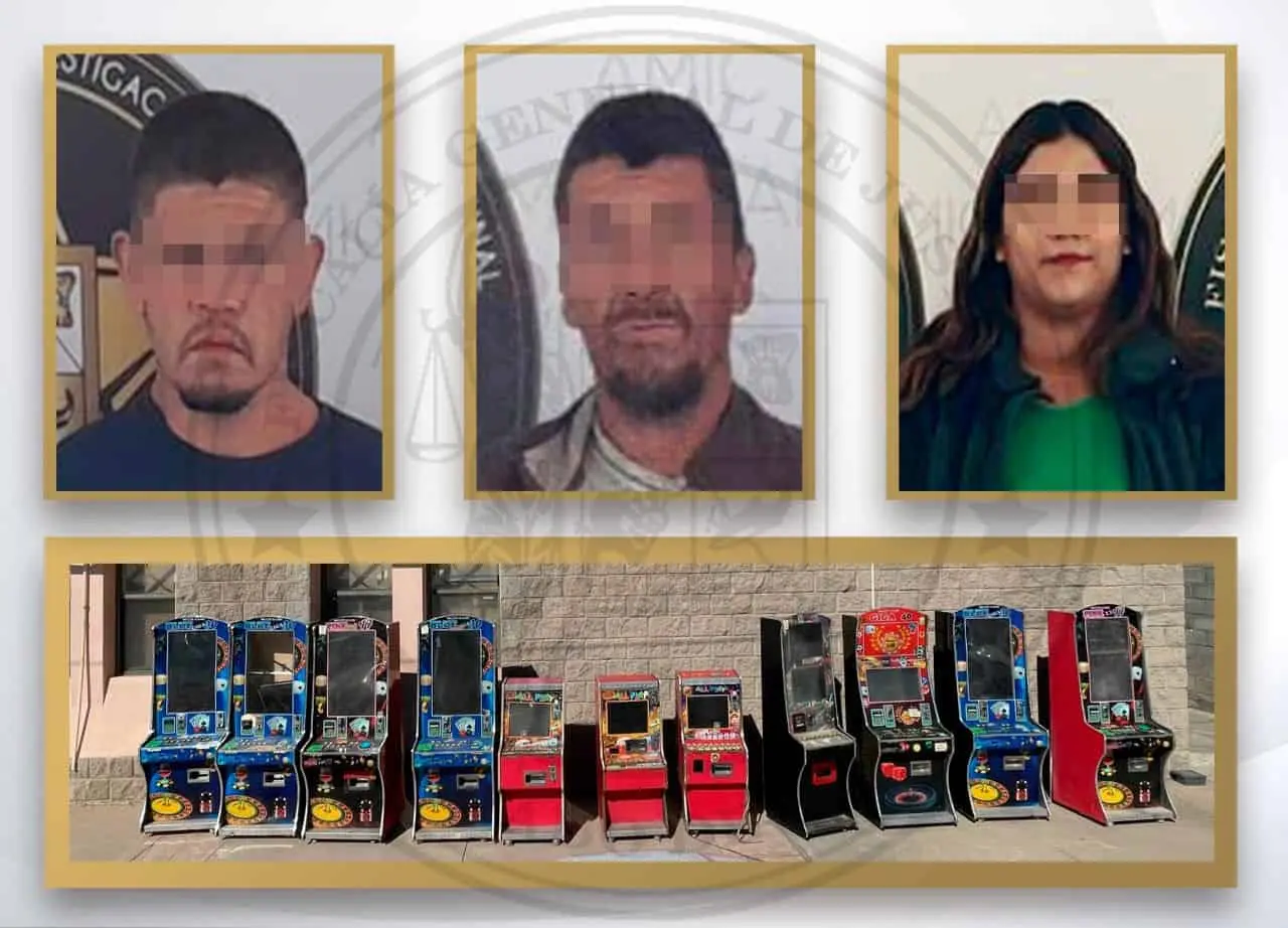 En Hermosillo, capturan a tres personas, aseguran drogas y máquinas tragamonedas