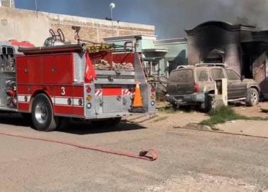 Arrasa fuego con vivienda en Misión del Real, al sur de Ciudad Obregón