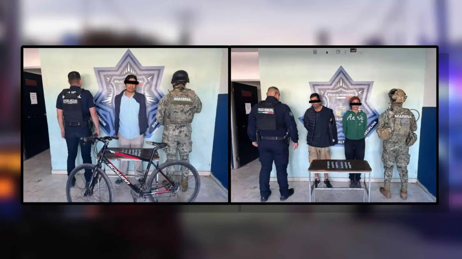 Policía Municipal detiene a tres con droga en Ciudad Obregón